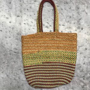 NWOT Sondra Robert’s Squared Jute beach bag